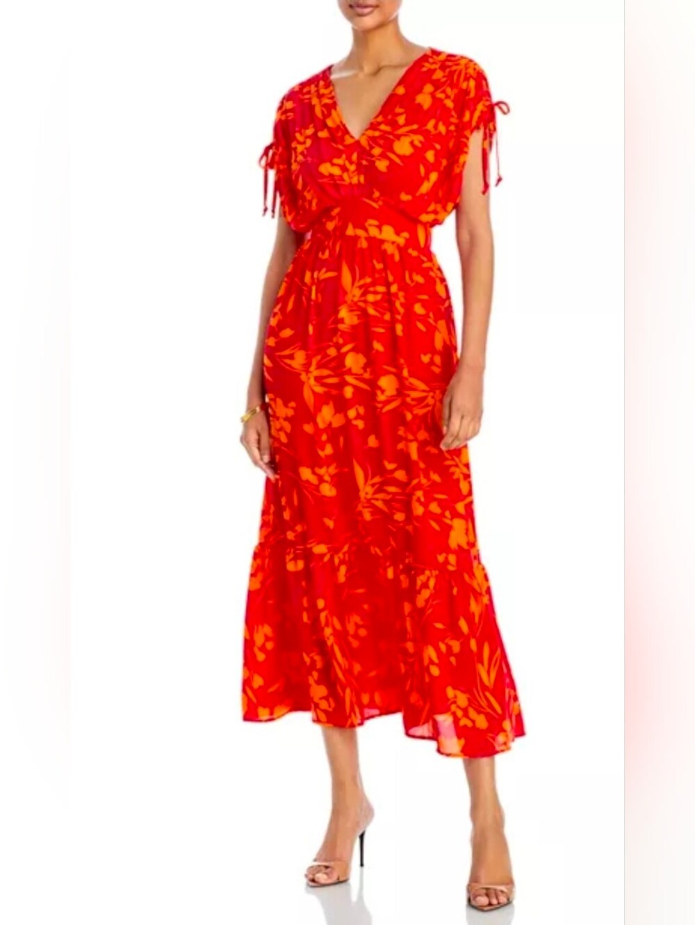 T-Tahari  Drop Shoulder V Neck Maxi Dress Size Medium.